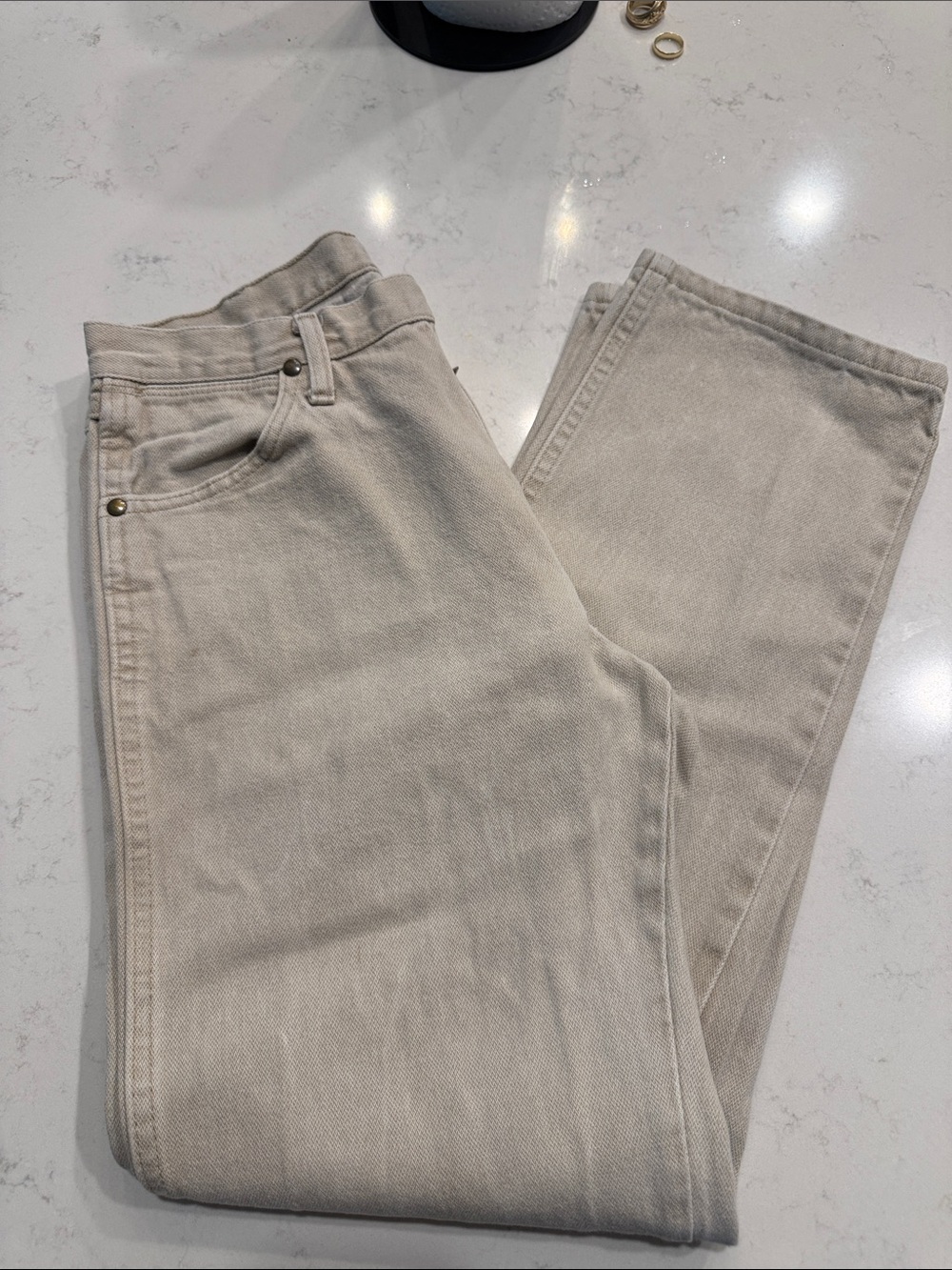 Wrangler Men's Straight Jeans in Light Beige